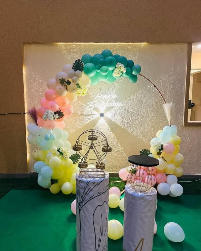 Ring shape balloon decoration in bangalore.
